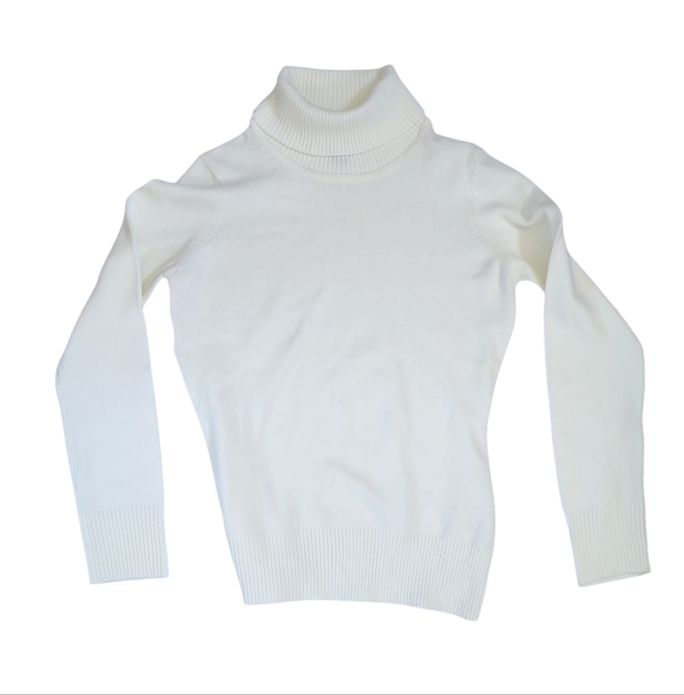 French Connection Ivory Long Sleeve Turtle Neck Sweater